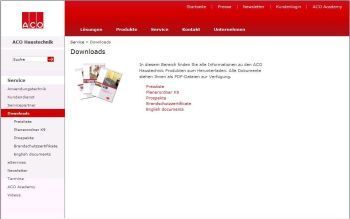 Downloads aller ACO Haustechnik Brosch&uuml;ren