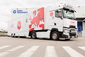  Im Rahmen der Internationalen Ciat-Tour 2017 hält der mit Produktneuheiten und Systemlösungen ausgestattete Truck auch in vier deutschen Städten.
(Foto: Ciat Kälte- und Klimatechnik GmbH)
  