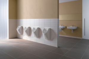  Die spülrandlosen Urinale „Keramag Renova Nr. 1 Plan“ sind leicht zu reinigen und besonders hygienisch.  