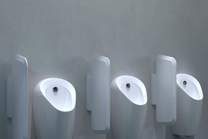  Das Geberit-Urinalsystem ist auf eine optimale Ausspülleistung bei kleinsten Wassermengen ausgelegt. Leicht zugängliche Komponenten ermöglichen eine Wartung ohne vorgängiges Entfernen der Keramik. 