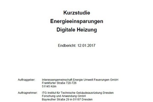  Auf 21 Seiten zeigt die Kurzstudie „Energieeinsparungen Digitale Heizung“ Möglichkeiten zur Effizienzsteigerungen auf. 