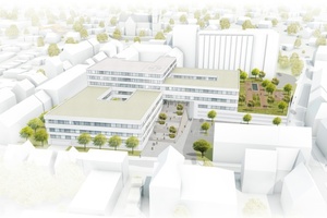  Die pbr Planungsbüro Rohling AG ging mit ihrem Entwurf als Sieger aus dem Wettbewerb für einen Erweiterungsbau am St. Marien-Krankenhaus in Siegen hervor. 
Visualisierung: Mischa Lötzsch 4 [e] motions  