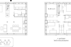  Grundrisse Nutzungsszenario zwei weitere Individualräume  