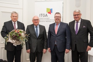  Michael Mahr (vl.n.r.), Vorsitzender, Manfred Greis, BDH, Bernd Piper, stellv. Vorsitzender ITGA NRW, und Martin Everding, Geschäftsführer ITGA NRW 