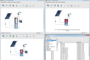  Drei Anlagen und Speicherauswahl aus „T*SOL 2018“ 