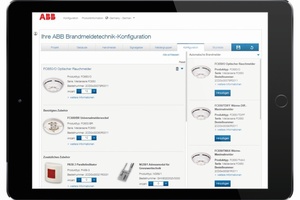  Der ABB-Brandmeldetechnik-Konfigurator lässt sich auf mobilen Endgeräten und auf Computern nutzen. 