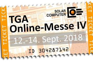  TGA-Online Ticket für die 4. Online-Messe von Solar-Computer.

 