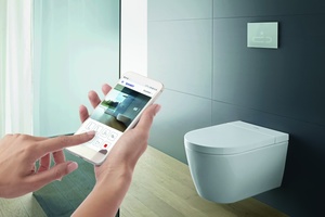  Das Dusch-WC lässt sich per „SensoWash“-App individuell konfigurieren und steuern. 
