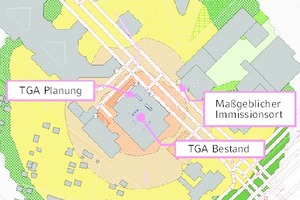  Beispiel für eine berechnete Schalldruckpegelverteilung für die Obermeyer-TGA  