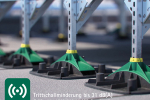  Trittschallminderung bis 31 dB(A) und als BIM-Modelle verfügbar: „BIS Yeti“-Montagefüße zur Aufständerung von Flachdachinstallationen wie RLT-Anlagen und Klimageräte. 
