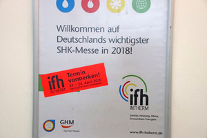  ... IFH/Intherm laden zum Messe­besuch im Frühjahr 2020 ein. 