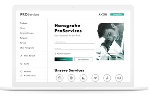  Seit Ende Januar 2020 präsentiert sich die neue B2B-Website "ProServices" von Axor und hansgrohe ... 