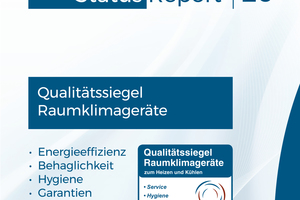  Titelbild der aktualisierten Auflage des FGK-Status-Report 26 „Qualitätssiegel Raumklimageräte“ 