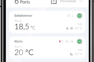  Flächenheizungen können mit dem blossom-ic-System als Einzelraumsteuerung auch per App gesteuert werden. 
