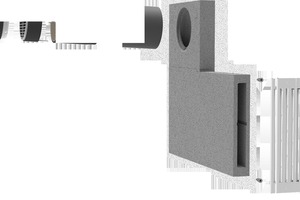  Mit einem speziellen Laibungsset und einem Umstecksystem wird das Gerät durch eine 180°-Drehung links oder rechts in die Laibung eingesetzt. 