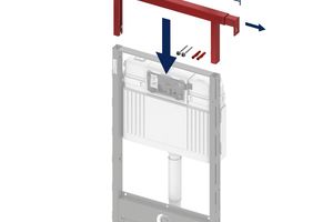  Die Streben des „TECEprofil“-Panel-Kits lassen sich beidseitig herausziehen und stufenlos in Nischen zwischen 680 und 1130 mm einbauen. 