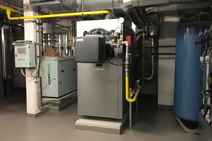  Als Grundbaustein der Wärme- und Energieversorgung der 46 Wohnungen des Quartiers konzipierte und realisierte die Mainzer Wärme mit der Installation eines BHKW eine Kraft-Wärme-Kopplungs-Lösung. 