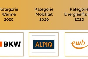  Die Gewinner der „Energiewende Awards“ für Energieversorger im Jahr 2020 (jeweils in alphabetischer Reihenfolge) in den Kategorien Strom, Wärme, Mobilität, Energieeffizienz und Energiewende in der Schweiz 