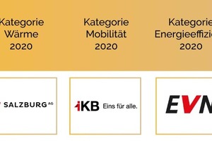  Die Gewinner der „Energiewende Awards“ für Energieversorger im Jahr 2020 (jeweils in alphabetischer Reihenfolge) in den Kategorien Strom, Wärme, Mobilität, Energieeffizienz und Energiewende in Österreich 