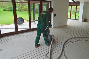  Fräsarbeiten für Verlegung einer Fußbodenheizung 