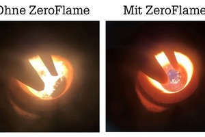  Mit der „ZeroFlame“-Technologie verschwindet die Flamme fast vollständig und reduziert die Feinstaub-Partikelemissionen auf ein Minimum. 