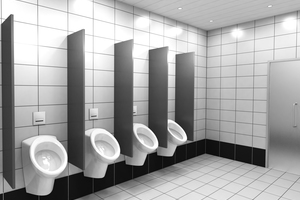  Einzel-Urinalanlage mit der Urinal-Spülautomatic „Mepaorbit IR“ 