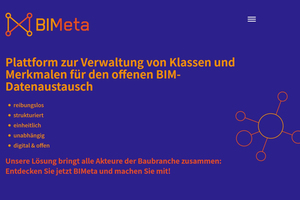  BIMeta ist die einheitliche Sprache der Baubranche und offene digitale Plattform für alle BIM-Klassen und -Eigenschaften. 