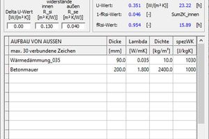  Tool zur Berechnung der Summenzeitkonstanten von ebenen Bauteilen 