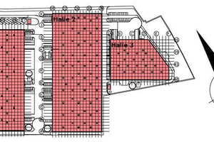  Zwei Drittel der Halle 1 sollen für die Lagerung von Gefahrgut genutzt werden. Hier sind die Deckenstrahlplatten für die Wärmeverteilung installiert. 