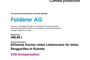  Nachhaltigkeit im Unternehmen wird durch CO2-Einsparung vor Ort und verschiedene Kompensationsmaßnahmen durchgeführt. 