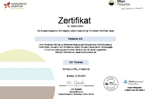  Nachhaltigkeit im Unternehmen wird durch CO2-Einsparung vor Ort und verschiedene Kompensationsmaßnahmen durchgeführt. 