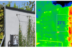  Thermografieaufnahme (rechts) am Südhaus der Klimaforschungsstation, ZAE Bayern in Würzburg 