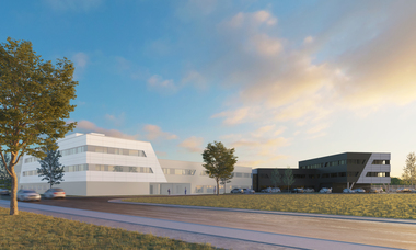  Neues Gebäude auf dem Firmencampus des Softwareentwicklers Dr. Thomas + Partner GmbH &amp; Co. KG, Visualisierung und Planung von der Vollack Gruppe 
