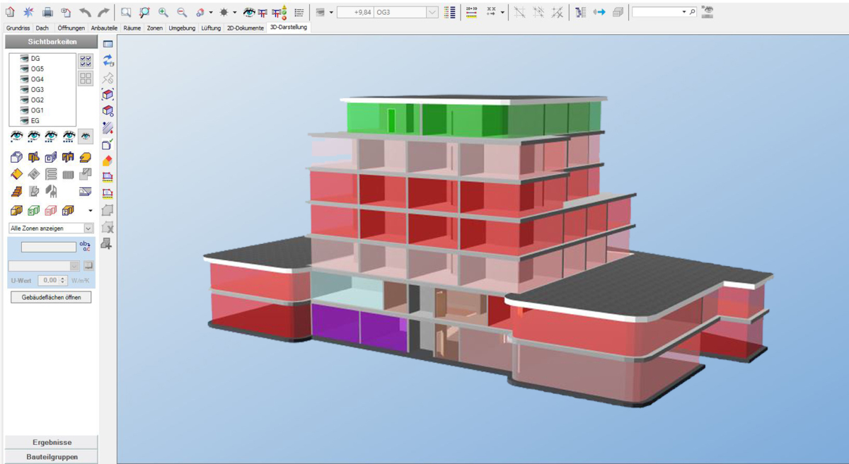 Screenshot „Lüftungskonzept Wohnen & Gewerbe 3D Plus“