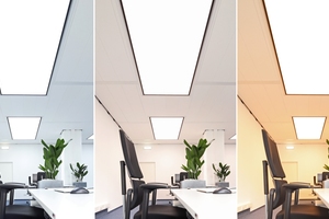  Bei der optionalen Zusatzvariante „tunable white“ lässt sich die Lichtfarbe zwischen Kaltweiß (6.500 K) und Warmweiß (2.700 K) stufenlos einstellen sowie dimmen. 