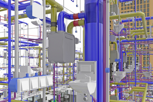  Die Möglichkeiten zur 3D-Darstellung der Gebäudetechnik unterstützte den Arbeitsablauf für die Installation 