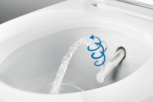  Herzstück von Geberit „AquaClean Mera Classic“ und der Variante „Comfort“ ist die „WhirlSpray“-Duschtechnologie, die über zwei Düsen verfügt 