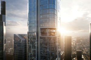  Mit 233 Metern wird der Büroturm T1 das höchste Gebäude des Komplexes sein 