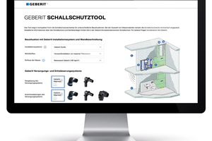  Für über 2.000 Bausituationen ermittelt das „Geberit Schallschutztool“, ob und wie sich der vertraglich geforderte Schallschutz einhalten lässt  