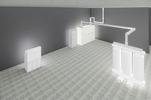  Ein 3D-Modell visualisiert die Energieverteilung im Gebäude: Vom Schaltschrank (hinten links) wird die Energie beispielsweise mit Schienenverteilern zum Verbraucher (vorne rechts) geleitet.  