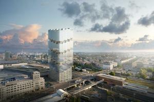  „EDGE East Side Tower“ in Berlin
 (Bild-Rendering).  