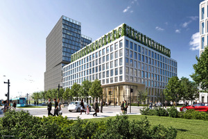  Das Timber Pioneer ist Teil des neuen Europaviertels Frankfurt, ein Stadtquartier, das auf dem ehemaligen Gelände des Hauptgüterbahnhofs gebaut wird. 