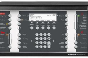  Sicherheit durch ausgeklügelten Prozess: Eine Brandmeldeanlage muss nicht zwingend sofort einen lauten Alarm auslösen. Externes Bedienfeld für eine BMA vom Typ Integral Evoxx. 