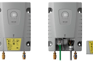  Elektro-Anschluss und optionaler Modbus-Anschluss befinden sich hinter der Klappe. 