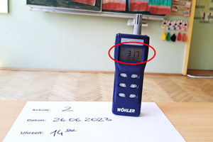  Bild 2: Aufnahme des Messgerätes in einem der Klassenräume. 