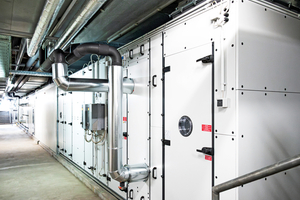  Die neue RLT-Anlage arbeitet mit einem Volumenstrom von 41.000 m3/h in der Nacht und 62.000 m3/h am Tag. 