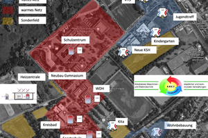  Bild 2: Das Areal des nach der AMEV BACtwin 2024 Empfehlung geplanten energieautarken und CO2-neutralen Quartiers in Schifferstadt umfasst neben einer Wohnbebauung mehrere öffentliche Einrichtungen wie Schulen und Kindergärten. 