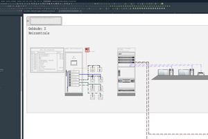 Bild 3: Ausschnitt der mithilfe der Planungssoftware von WSCAD erstellten GA-Topologie der Heizzentrale im Projekt Schifferstadt. 