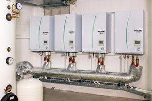  Zu jeder Außeneinheit gehört als Innengerät ein „Hydromodul“ mit Wärmeübertrager-Einheit.  