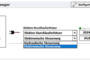  Auswahl des Wärmeerzeugers im Softwarebeispiel „Energieberater 18599“ von Hottgenroth (Version 12.4.1.24). 